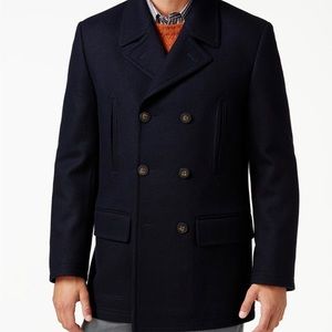 NWOT Men’s BLACK Ralph Lauren wool peacoat